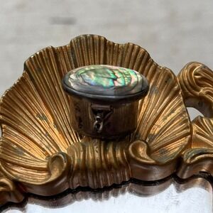 Vintage Mexico 925 Sterling Silver Hinged Pill Box with Abalone Lid